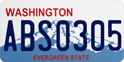 WA license plate ABS0305
