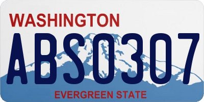 WA license plate ABS0307
