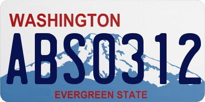 WA license plate ABS0312