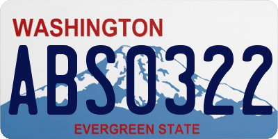 WA license plate ABS0322