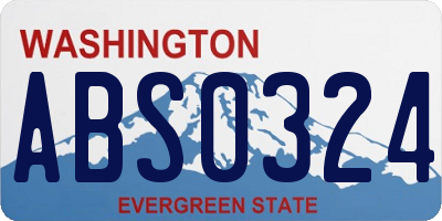 WA license plate ABS0324