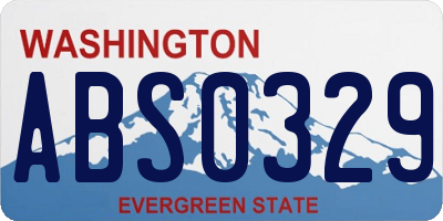 WA license plate ABS0329