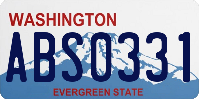 WA license plate ABS0331