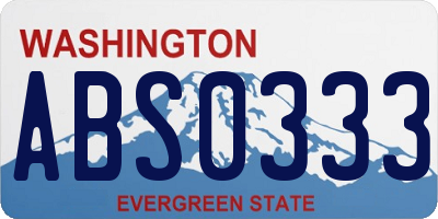 WA license plate ABS0333