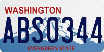 WA license plate ABS0344