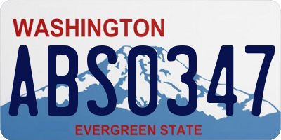 WA license plate ABS0347