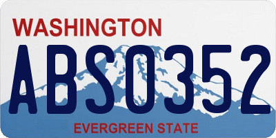 WA license plate ABS0352