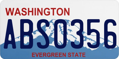 WA license plate ABS0356