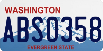 WA license plate ABS0358