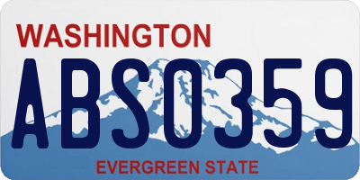 WA license plate ABS0359