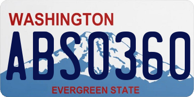 WA license plate ABS0360