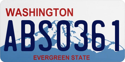 WA license plate ABS0361