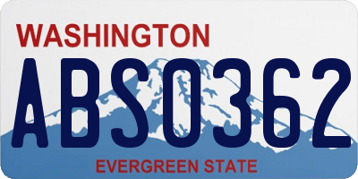 WA license plate ABS0362