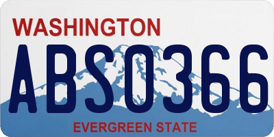 WA license plate ABS0366