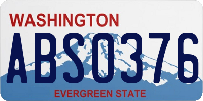 WA license plate ABS0376