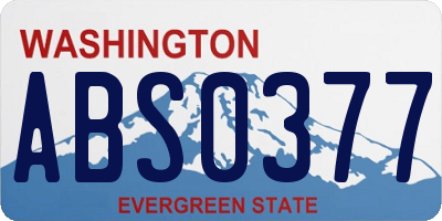 WA license plate ABS0377