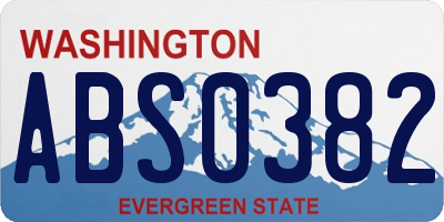 WA license plate ABS0382
