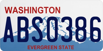 WA license plate ABS0386