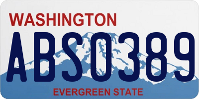 WA license plate ABS0389