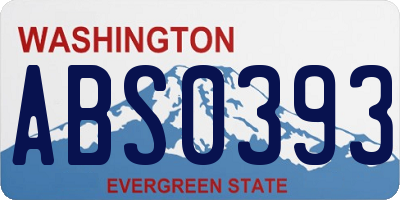 WA license plate ABS0393