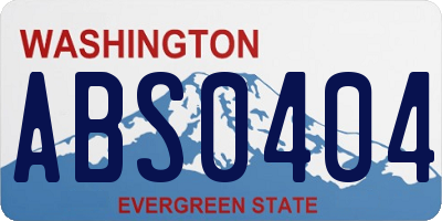 WA license plate ABS0404