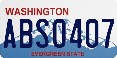 WA license plate ABS0407