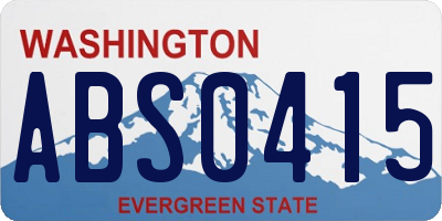 WA license plate ABS0415