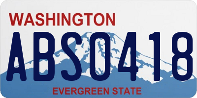 WA license plate ABS0418