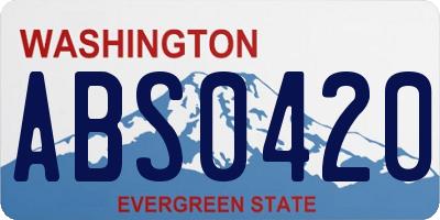 WA license plate ABS0420