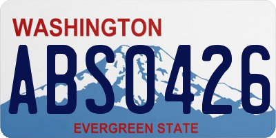 WA license plate ABS0426
