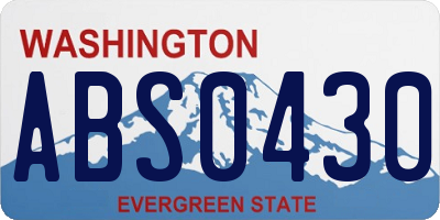 WA license plate ABS0430