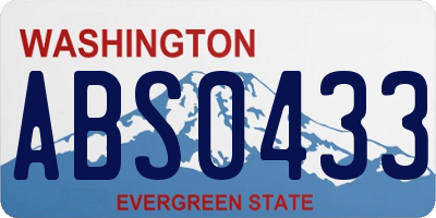 WA license plate ABS0433