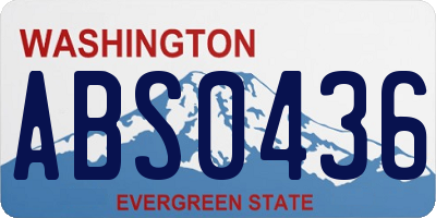 WA license plate ABS0436