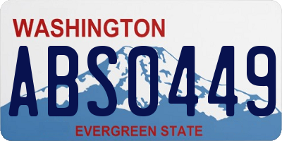 WA license plate ABS0449