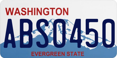 WA license plate ABS0450