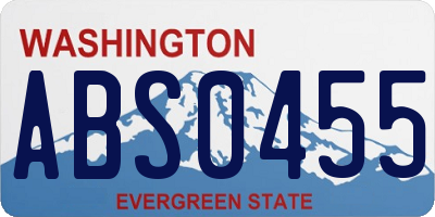 WA license plate ABS0455