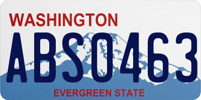 WA license plate ABS0463