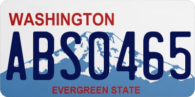 WA license plate ABS0465