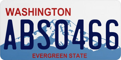WA license plate ABS0466