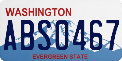 WA license plate ABS0467