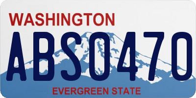 WA license plate ABS0470