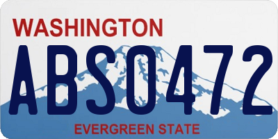 WA license plate ABS0472