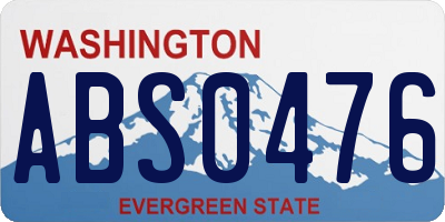 WA license plate ABS0476
