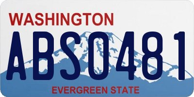 WA license plate ABS0481