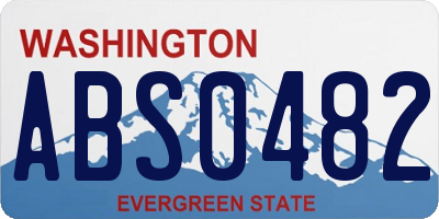 WA license plate ABS0482