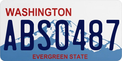 WA license plate ABS0487