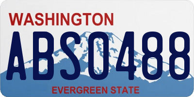 WA license plate ABS0488