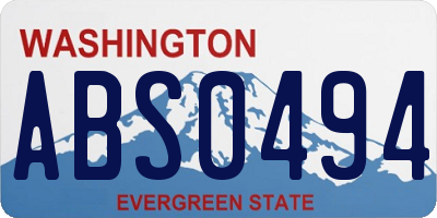 WA license plate ABS0494