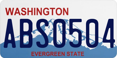 WA license plate ABS0504