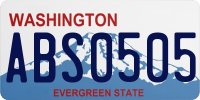 WA license plate ABS0505